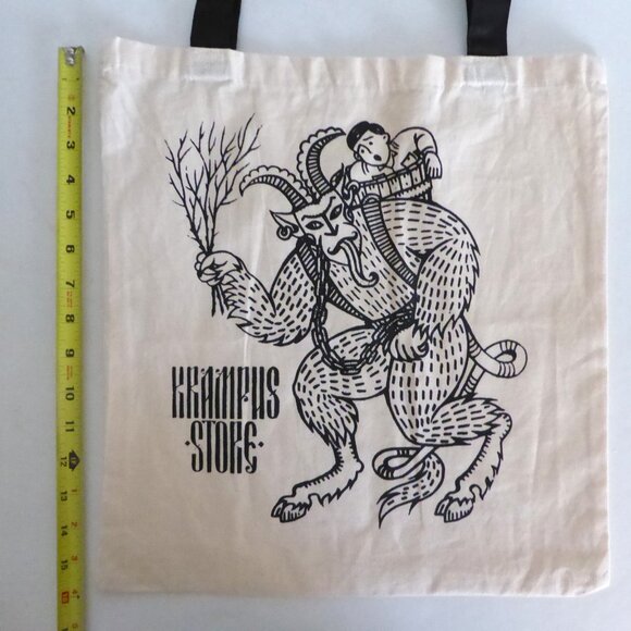 NEW KRAMPUS STORE HOLIDAY EUROPEAN CHRISTMAS BAD CHILDREN CANVAS TOTE BAG - Picture 4 of 7